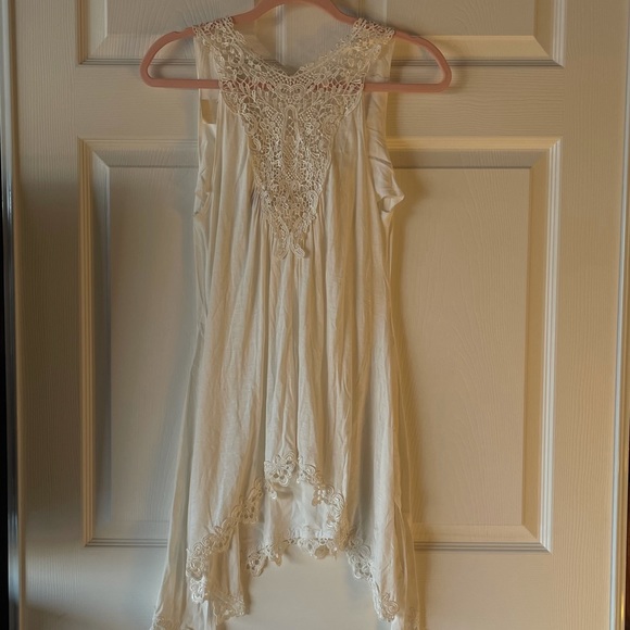 Off white sheer tunic sleeveless size small-6 - Picture 4 of 7